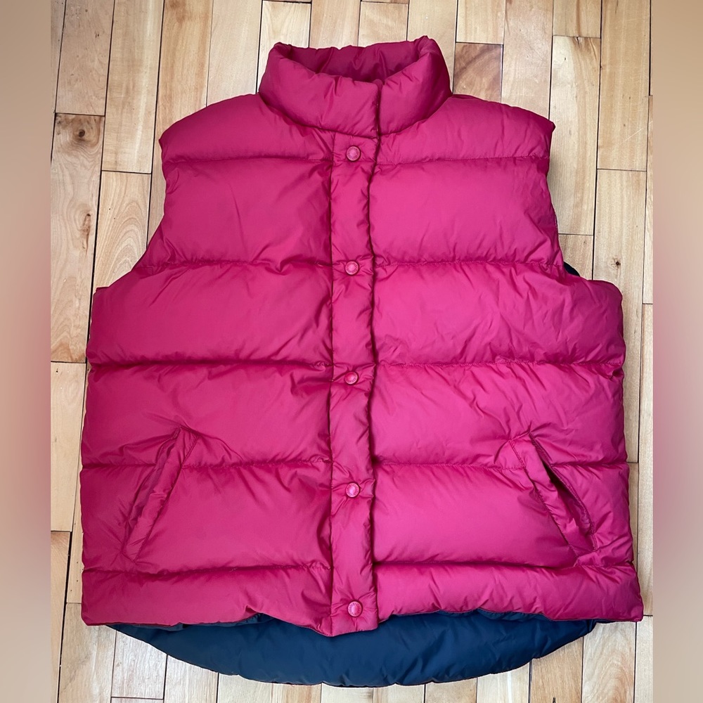 Cabela’s red goose down filled vest. Size large